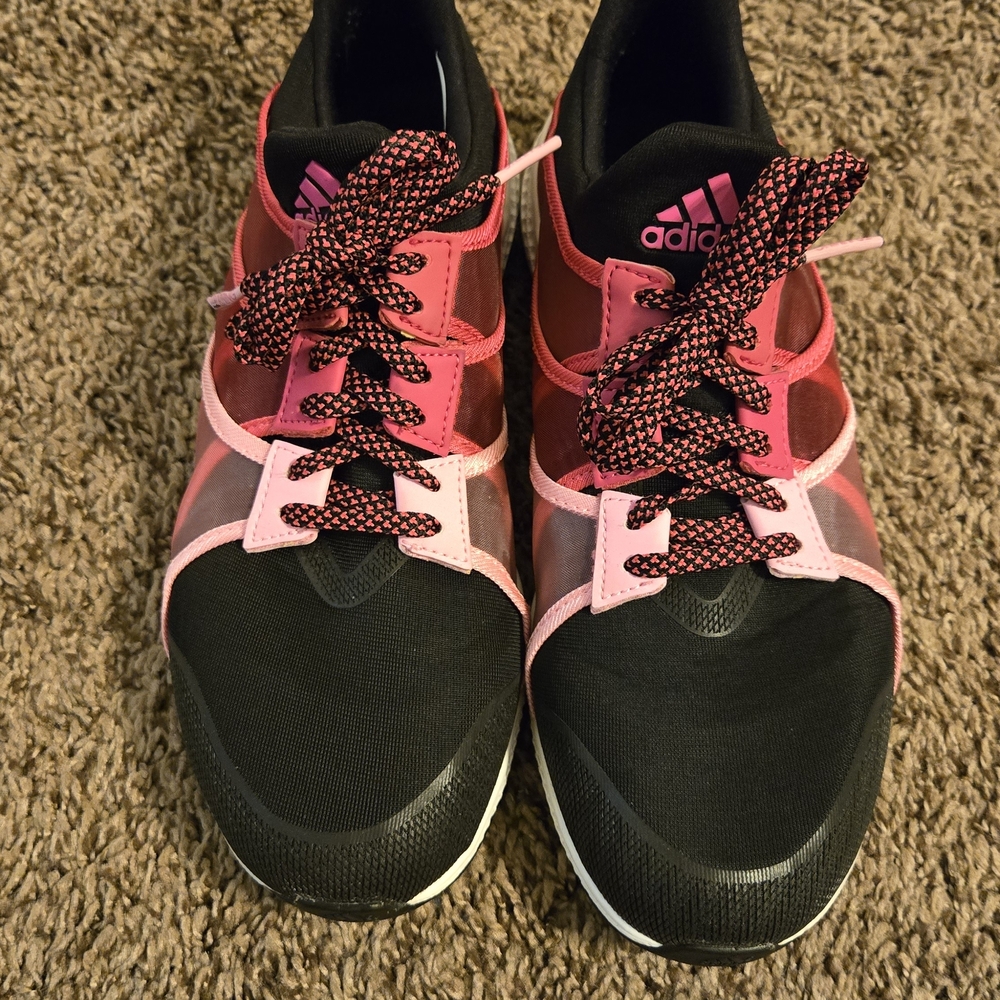 Adidas Women's Black and Pink Sneakers